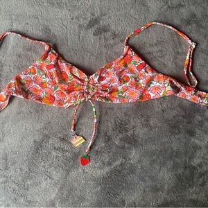 Blackbough Swim Floral Bikini Top with Strawberry Charm